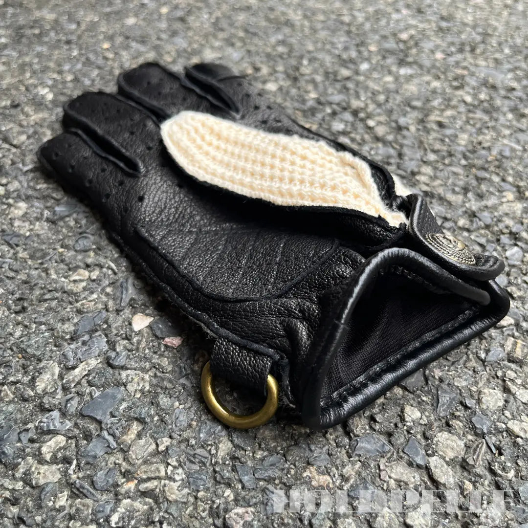 Men's Deerskin Driving Gloves – Crochet Back Flame Design