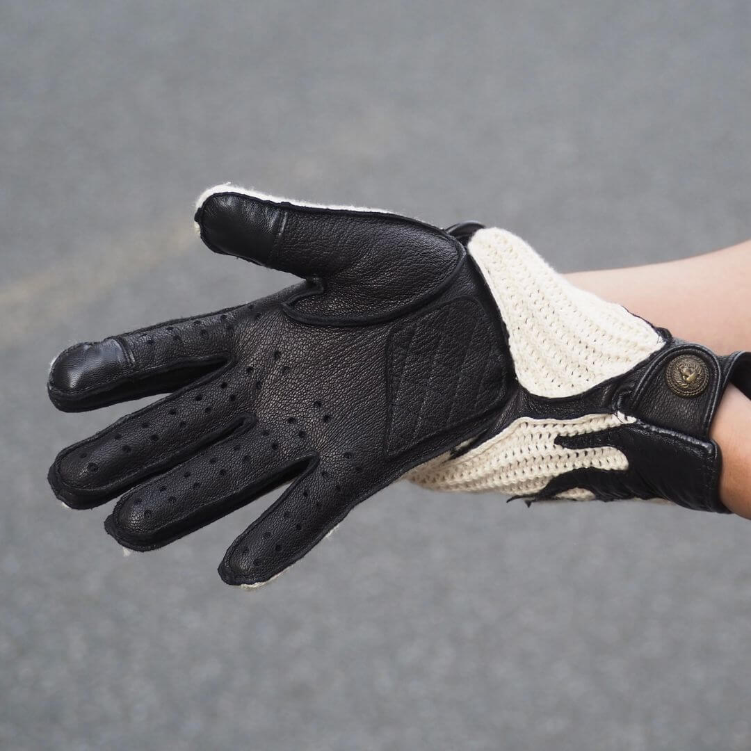 Men's Deerskin Driving Gloves – Crochet Back Flame Design