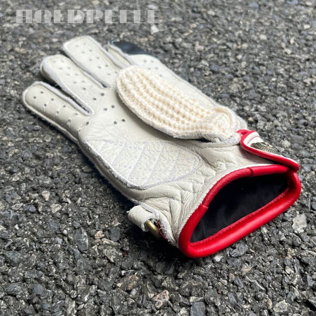 Men's Deerskin Driving Gloves – Crochet Back Flame Design