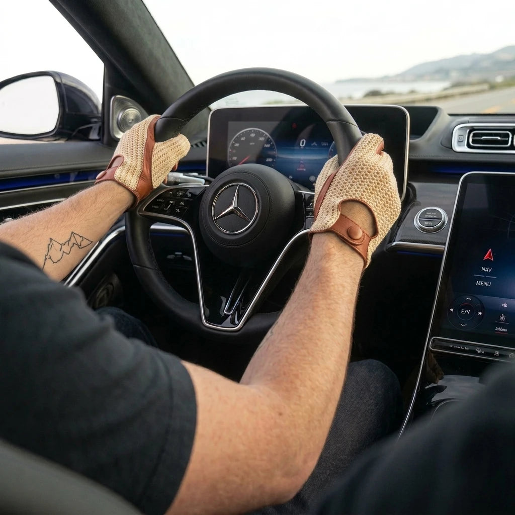 Men's Goatskin Driving Gloves – Crochet Back